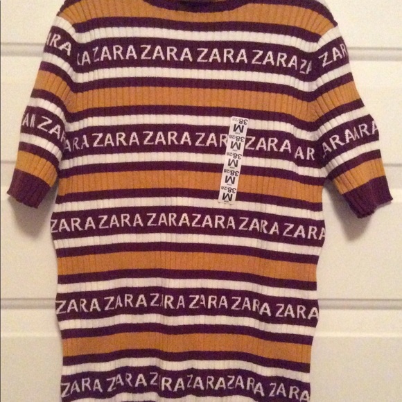 ZARA KNIT Logo Sweater NWT SZ M - Picture 7 of 8